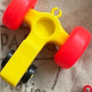 Vintage Little People's 1980's Yellow & Orange Farm Tractor Toy